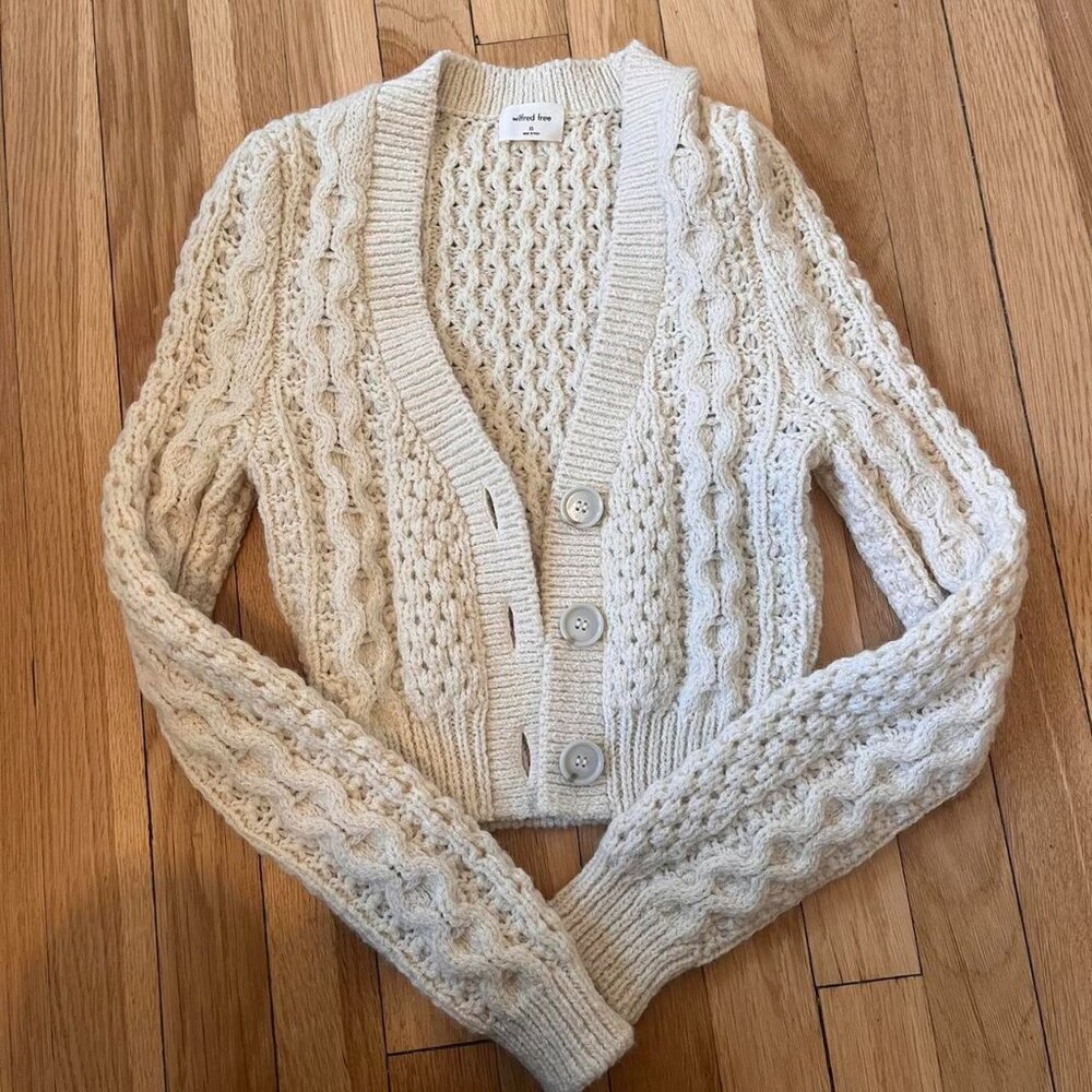 Aritzia adley cable knit cardigan. Never worn
